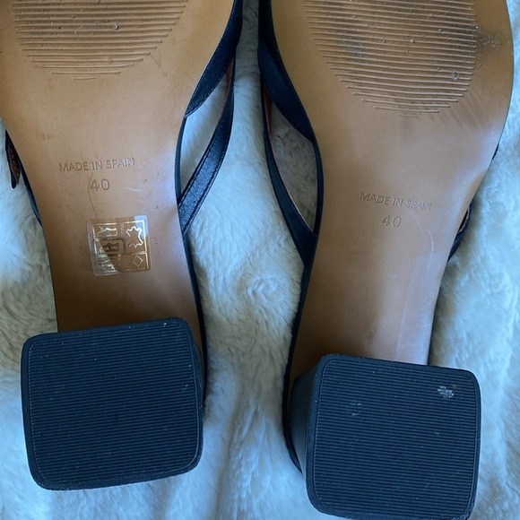 Block heel leather slides - Picture 7 of 7